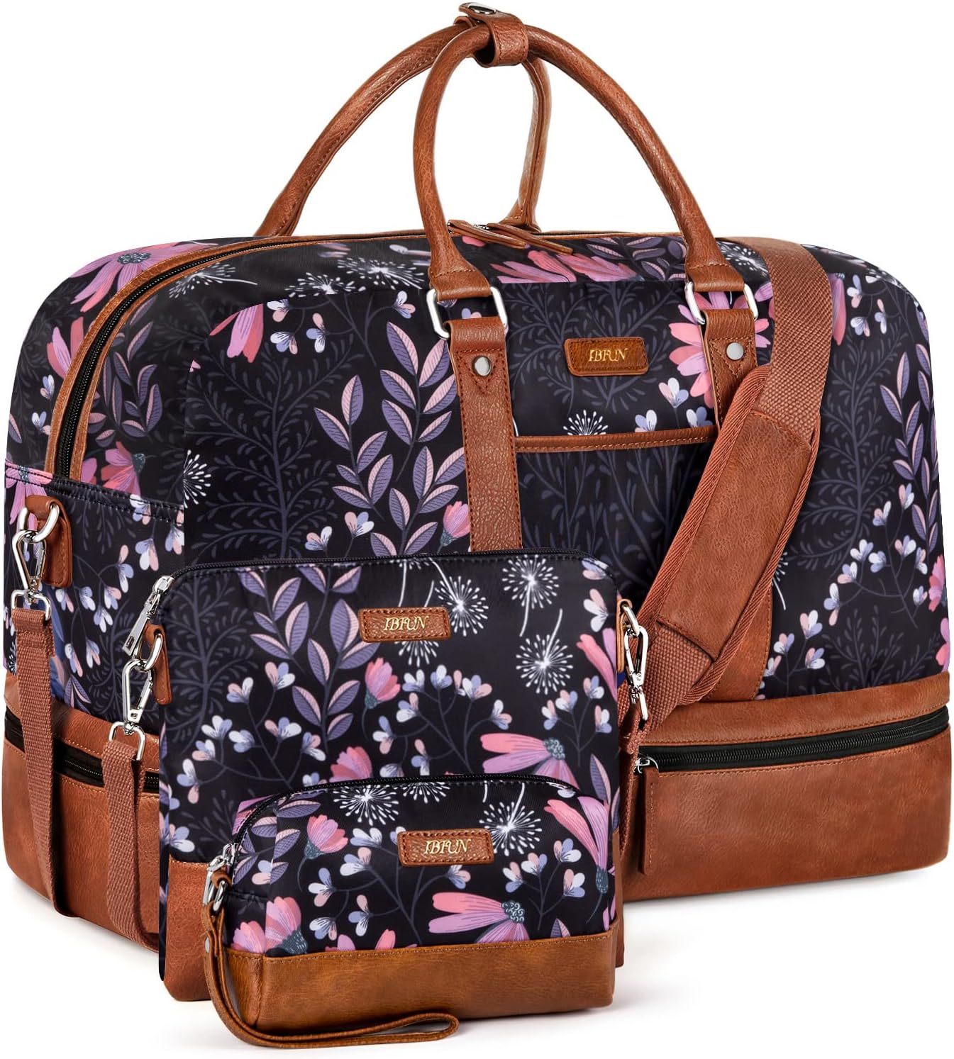 IBFUN Weekender Bags for Women: 3PCS Travel Duffle Set