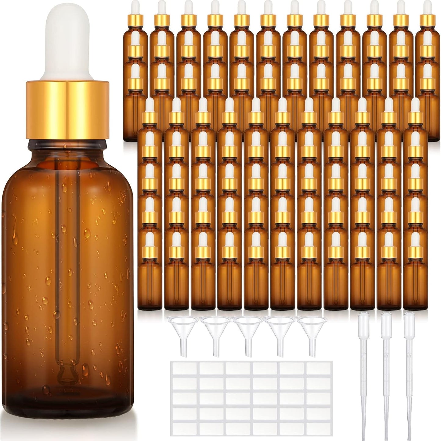 Nuogo 100 Pcs Glass Dropper Bottles for Essential Oils and More