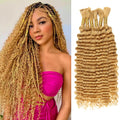 Honey Blonde Human Braiding Hair 18in 6 Bundles - Boho Braids