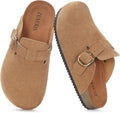 Kids Suede Clogs Cork Footbed Potato Shoes - Comfortable Slip On soft