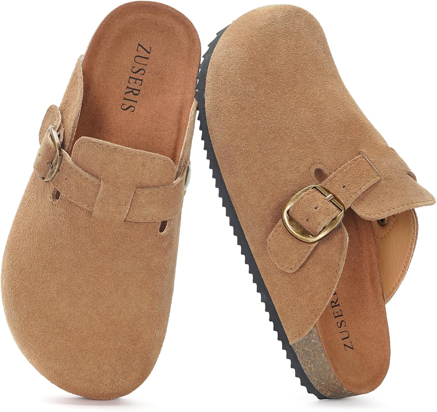 Kids Suede Clogs with Cork Footbed for Boys and Girls Comfort
