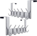 Over The Door Hook Towel Rack with 6 Dual Hooks - Slim Sturdy Fit