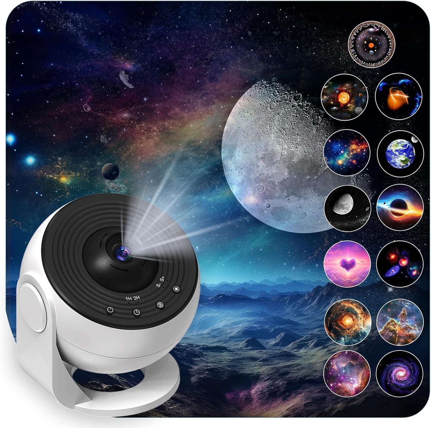 LED Home Planetarium Projector: 13 Planet Discs, Timer