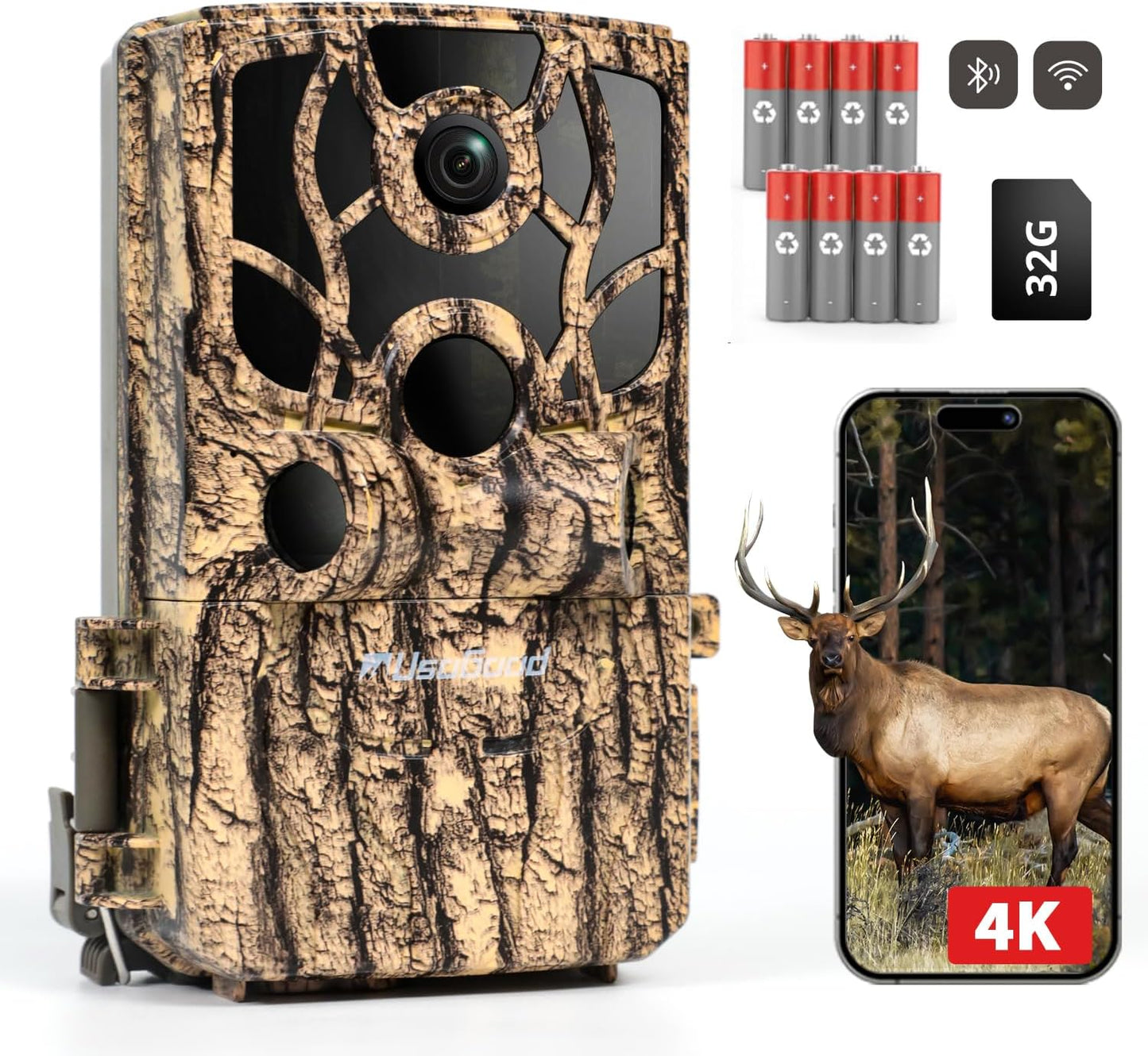 usogood 4K Trail Cam: 48MP Clarity, WiFi, Night Vision