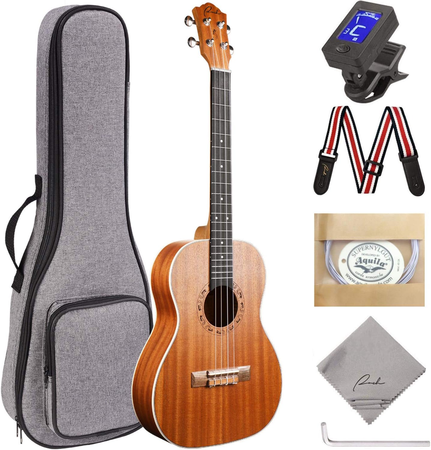 Ranch Baritone Ukulele 30 Inch Starter Pack with Gig Bag and More