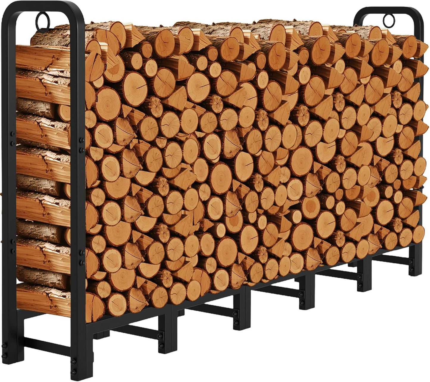 Amagabeli 6ft Firewood Rack Heavy Duty Organizer for Outdoor Use