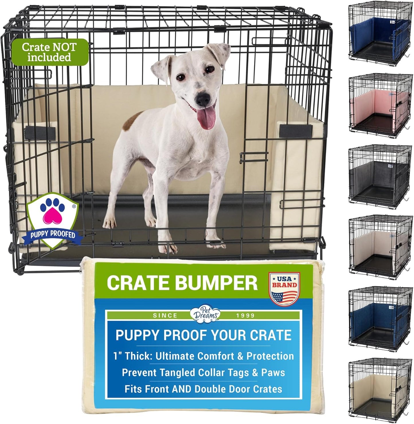 Pet Dreams Dog Crate Bumper - Comfy Liner for iCrate Cages