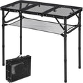 Small Triple Fold Grill Table for Camping and BBQ - Compact Portable