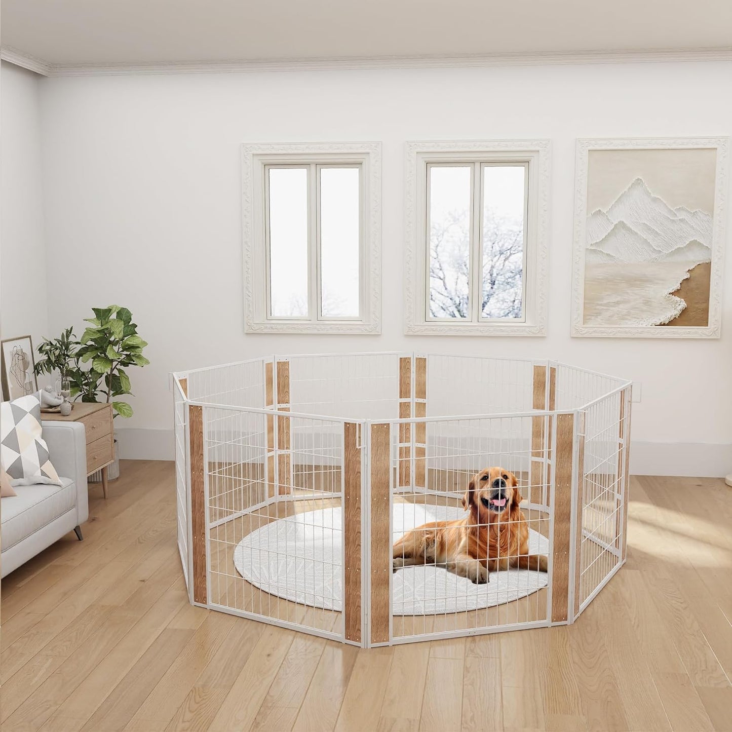 Heavy Duty Dog Playpen 32 Inch Height for Indoor Outdoor Use