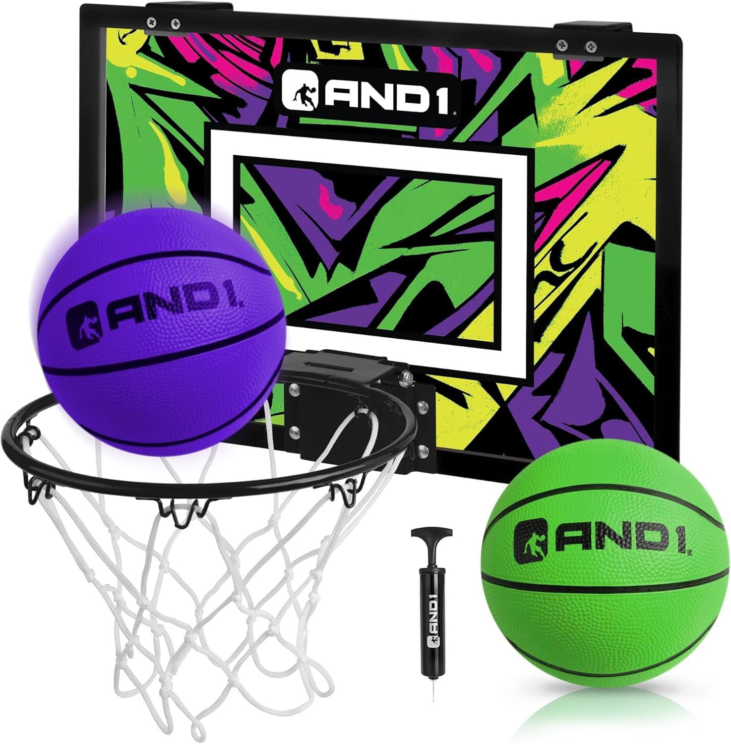 AND1 Over the Door Mini Basketball Hoop for Indoor Fun