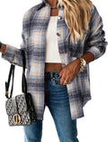 Women Plaid Flannel Shacket Button Down - Soft Midweight 2025