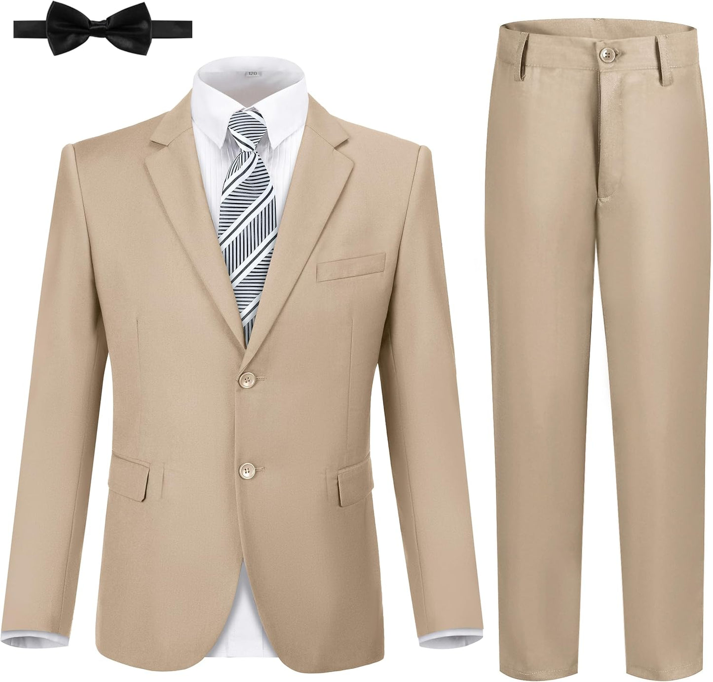 Boys Formal Suits Slim Fit 5 Piece Kids Suit Jacket Pants Set