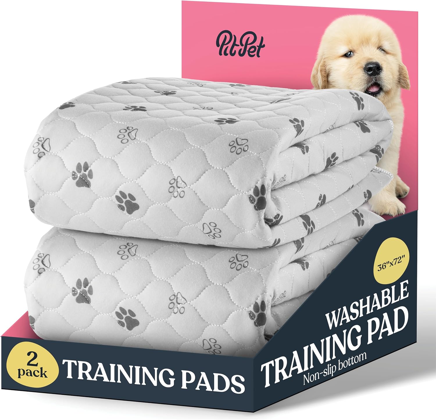 Super Absorbent Washable Pee Pads for Dogs - 2-Pack Training Pads