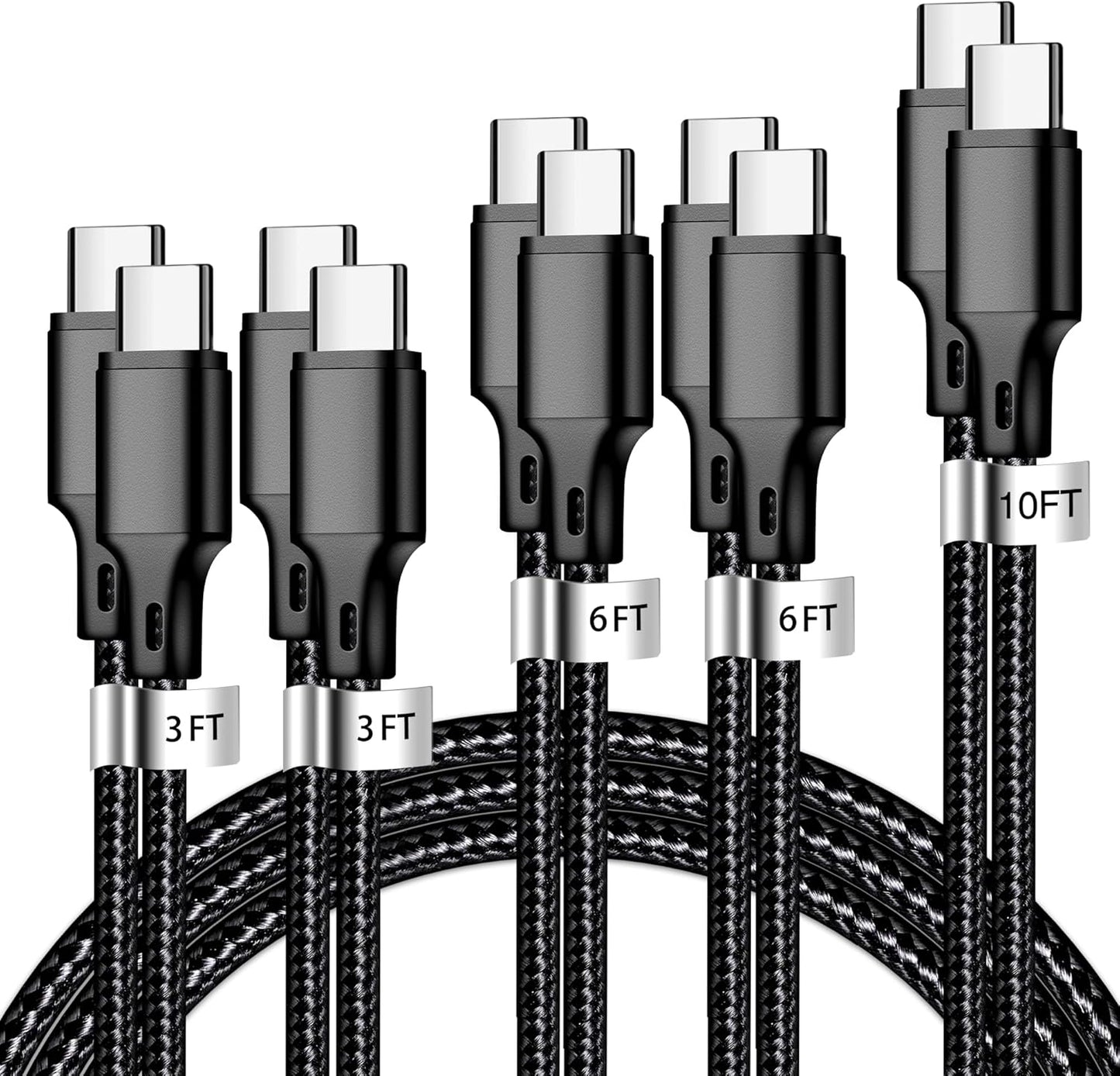 Fast Charge 5-Pack Type C Cable Set