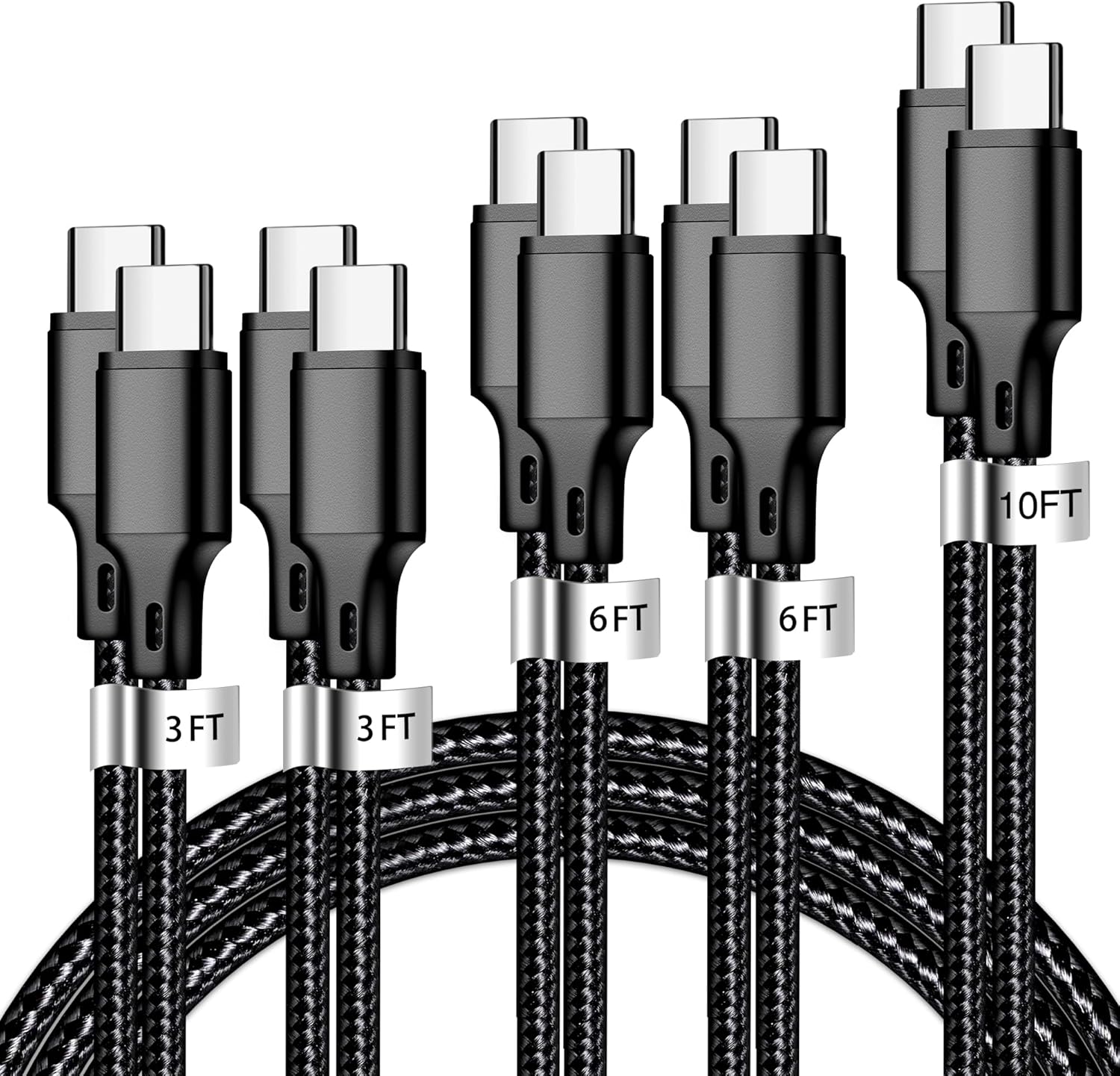 Fast Charge 5-Pack Type C Cable Set