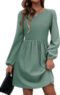 Women's Fall Sweater Dress A-Line Crew Neck - Comfortable Casual Fit