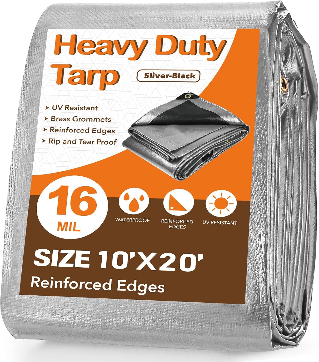 Heavy Duty Waterproof Tarp 10 X 20 FT for All Weather Use