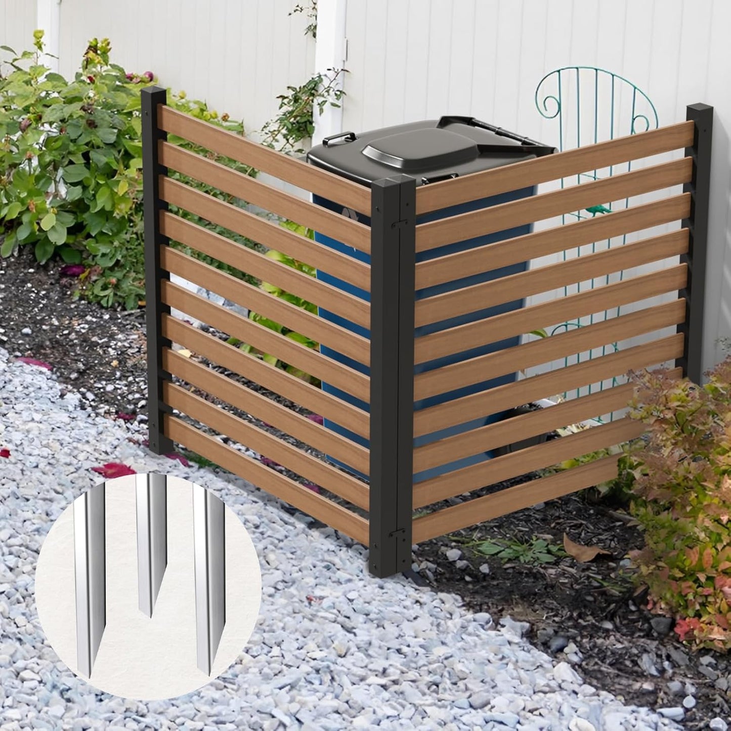 Vinyl Privacy Fence Panels for Outdoor Air Conditioner Enclosure (2-Pack)