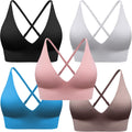 Womens Deep V-Neck Longline Sports Bra - Flattering Support