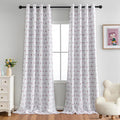 100% Blackout Curtains 95 in Long with Pom Pom Sheer - Total Light