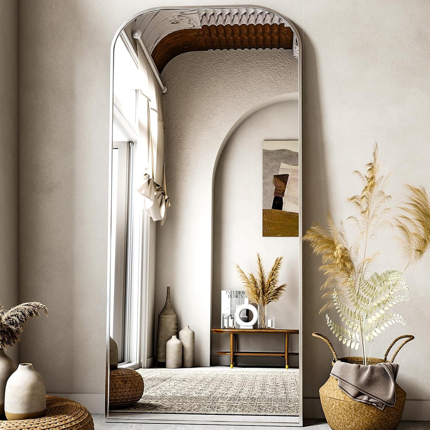 Full Length Mirror 71in x 28in Freestanding Arched Design