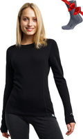 Merino Wool Base Layer Women Midweight Top - Thermal Comfort