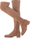 Women Over the Knee Boots Low Heel Suede Thigh High - Comfort Fit