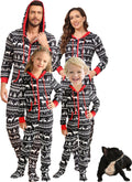 Veseacky Adult Christmas Onesie Jumpsuit - Cozy Hooded Footed PJs