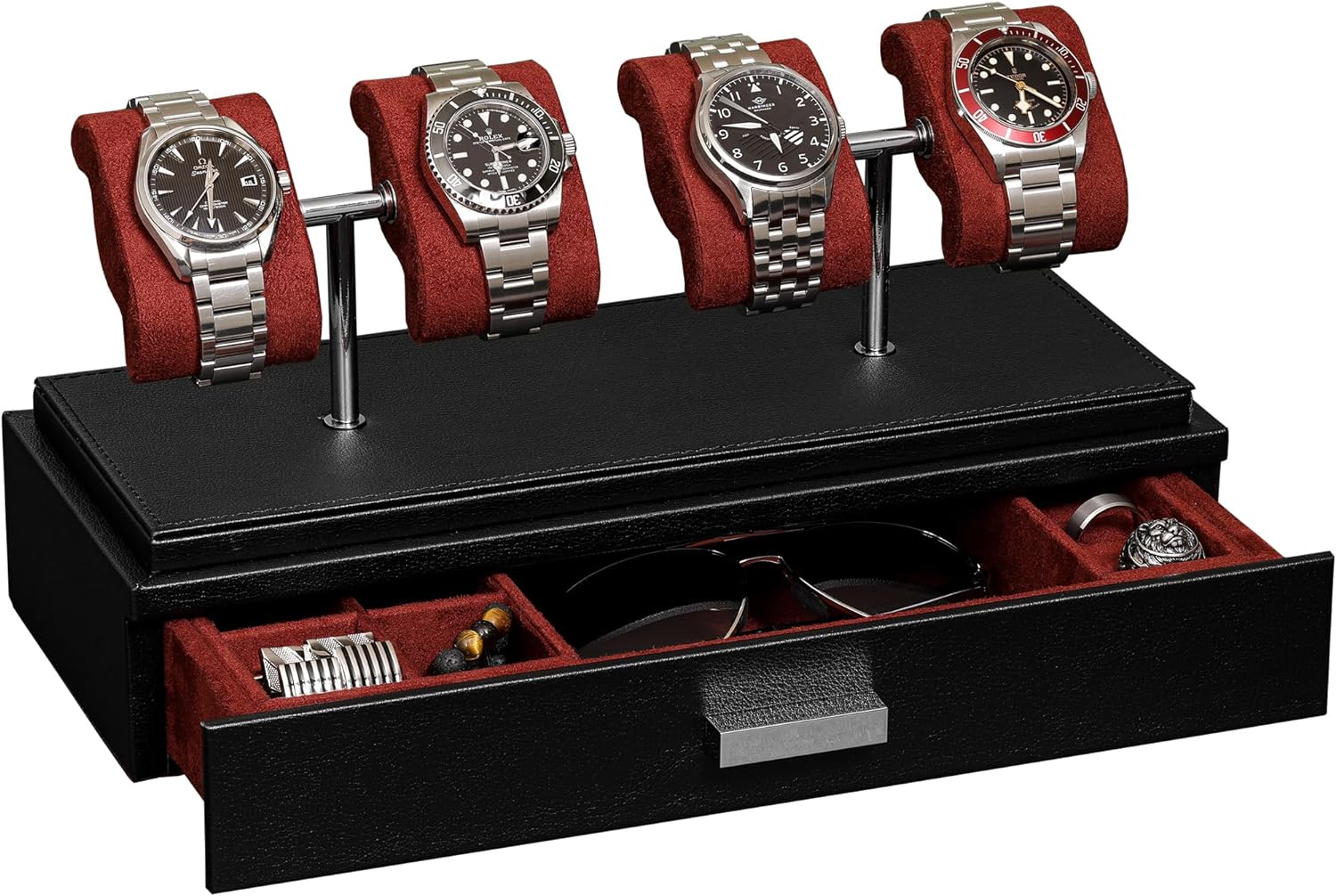 ROTHWELL 4-Watch Display Case: Elegant Storage Solution