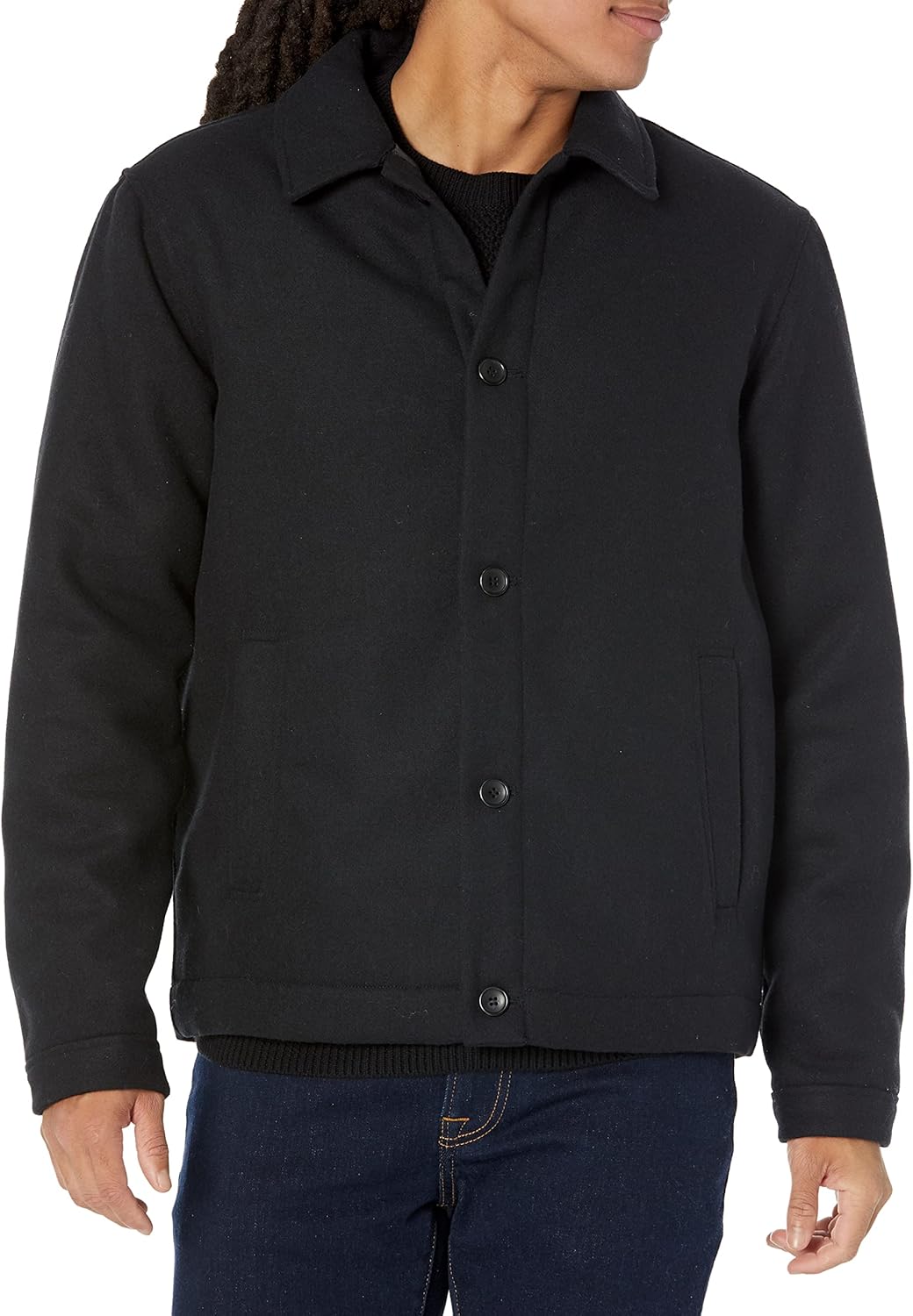 Mens Wool Blend Bomber Jacket for Cold-Weather Style