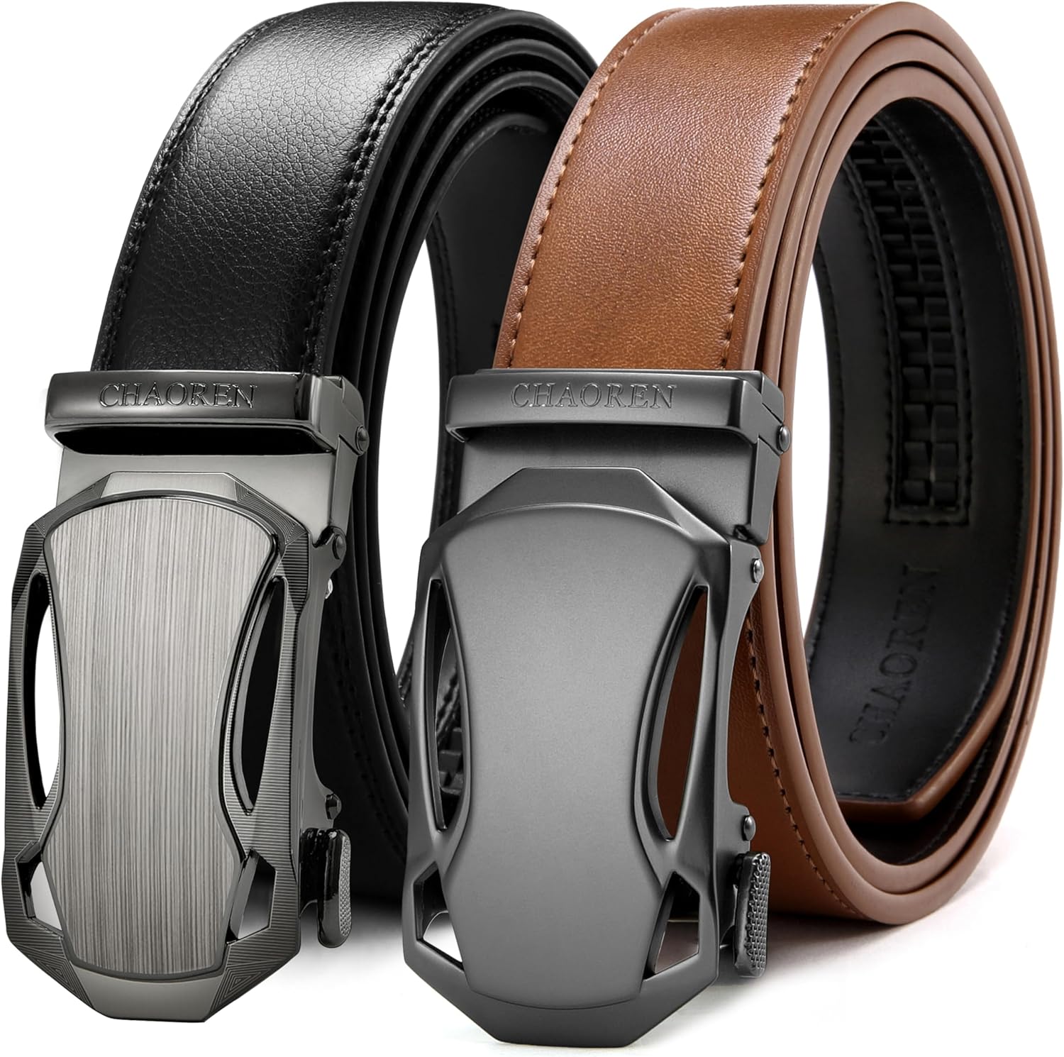 CHAOREN Leather Ratchet Belt for Men - Customizable Fit Style