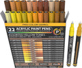 Acrylic Paint Pens Set with 22 Yellow & Brown Tones for Art