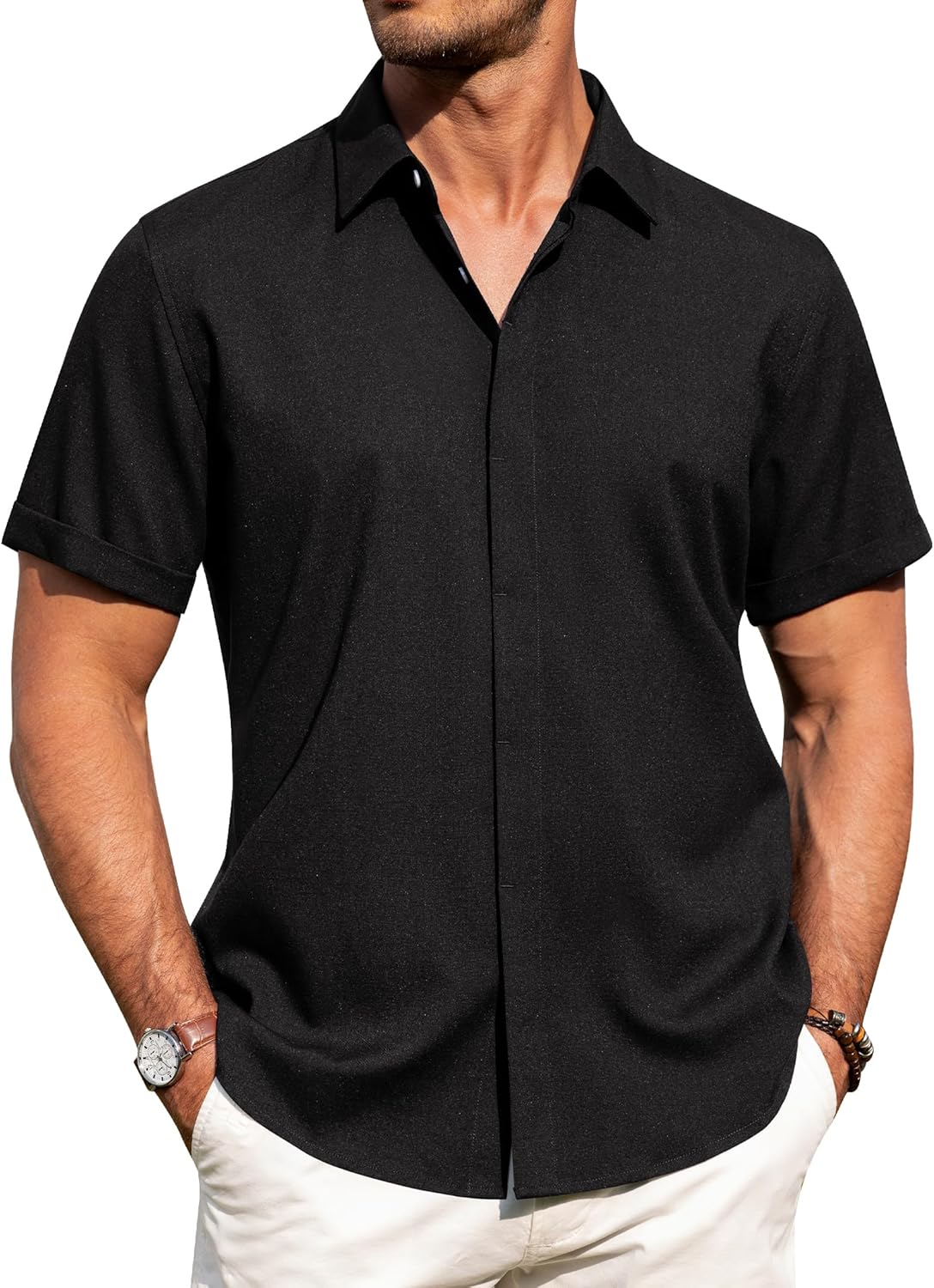 J.VER Men's Linen Shirts for Casual Summer Beach Weddings