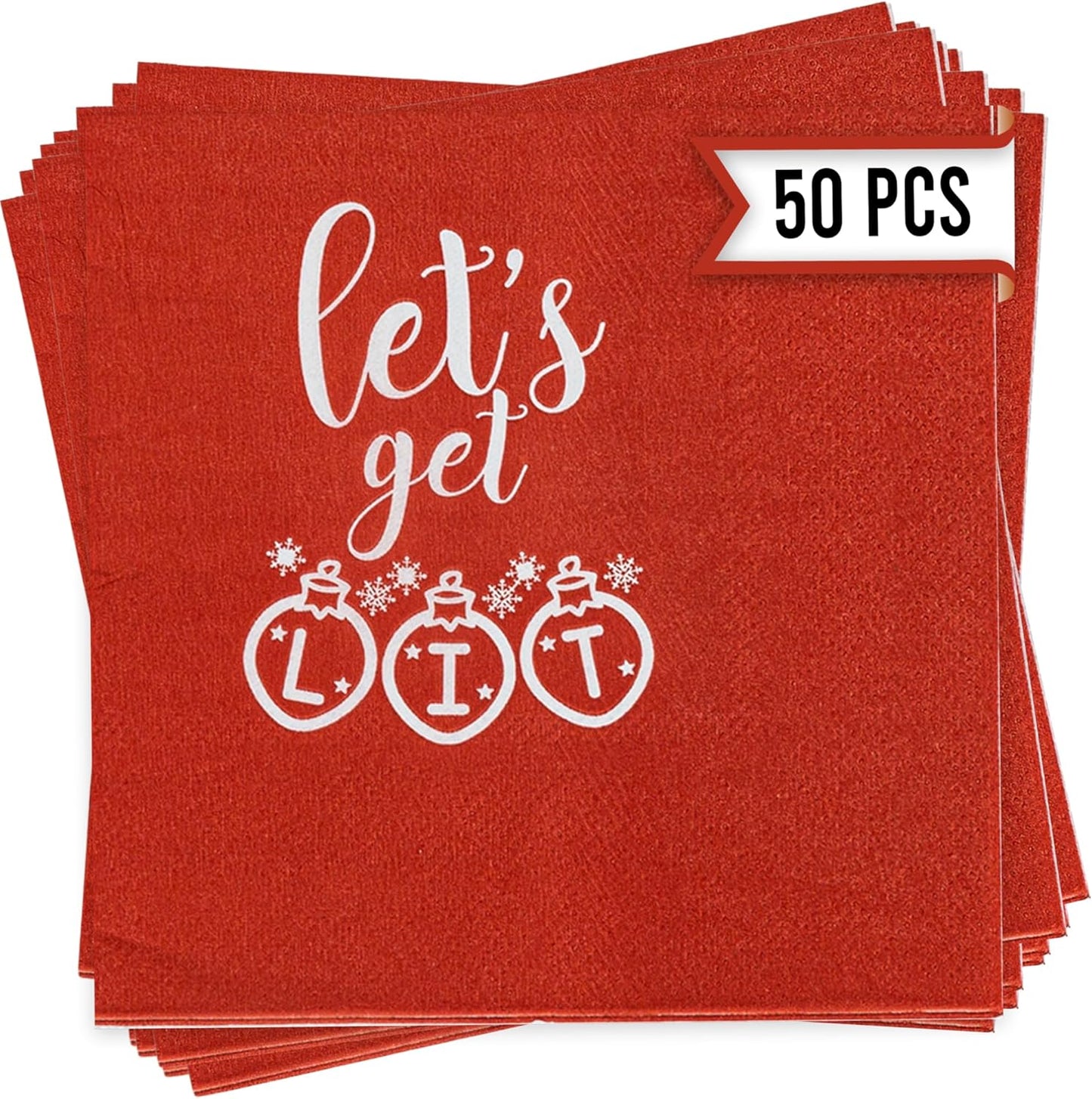 Get Lit with 50 Christmas Cocktail Napkins
