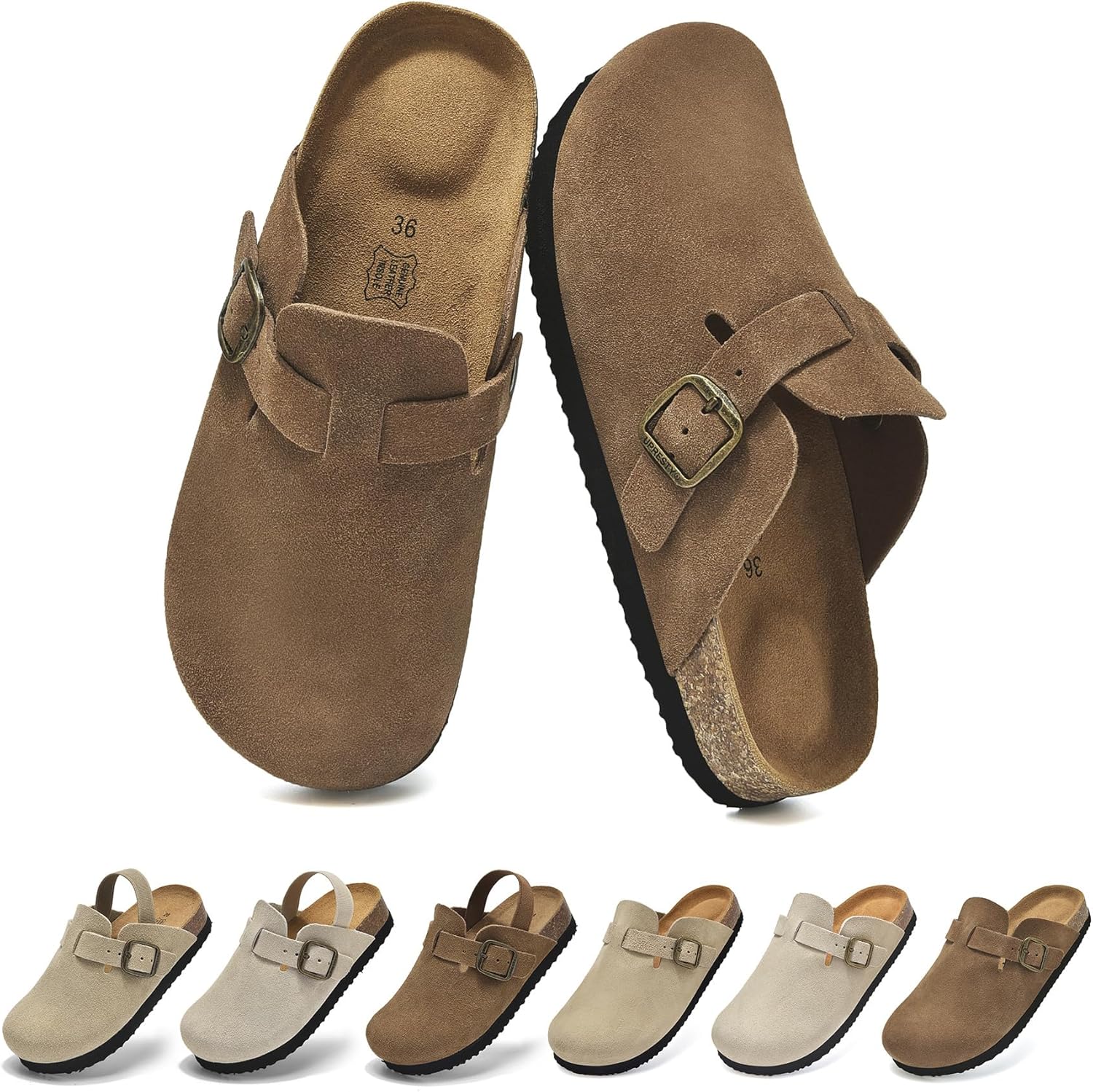 Genuine Suede Kids Toddler Clogs with Arch Support and Comfort