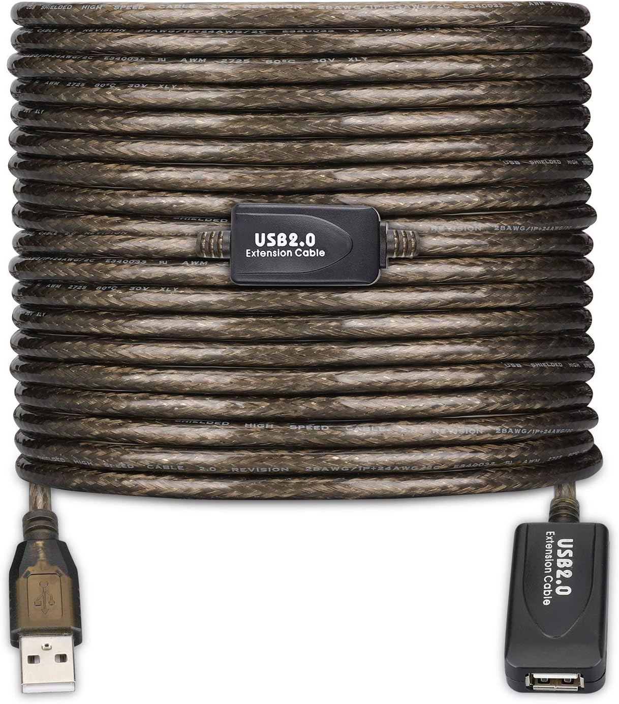LDKCOK USB 2.0 Active Repeater Extension Cable 60ft for Fast Data