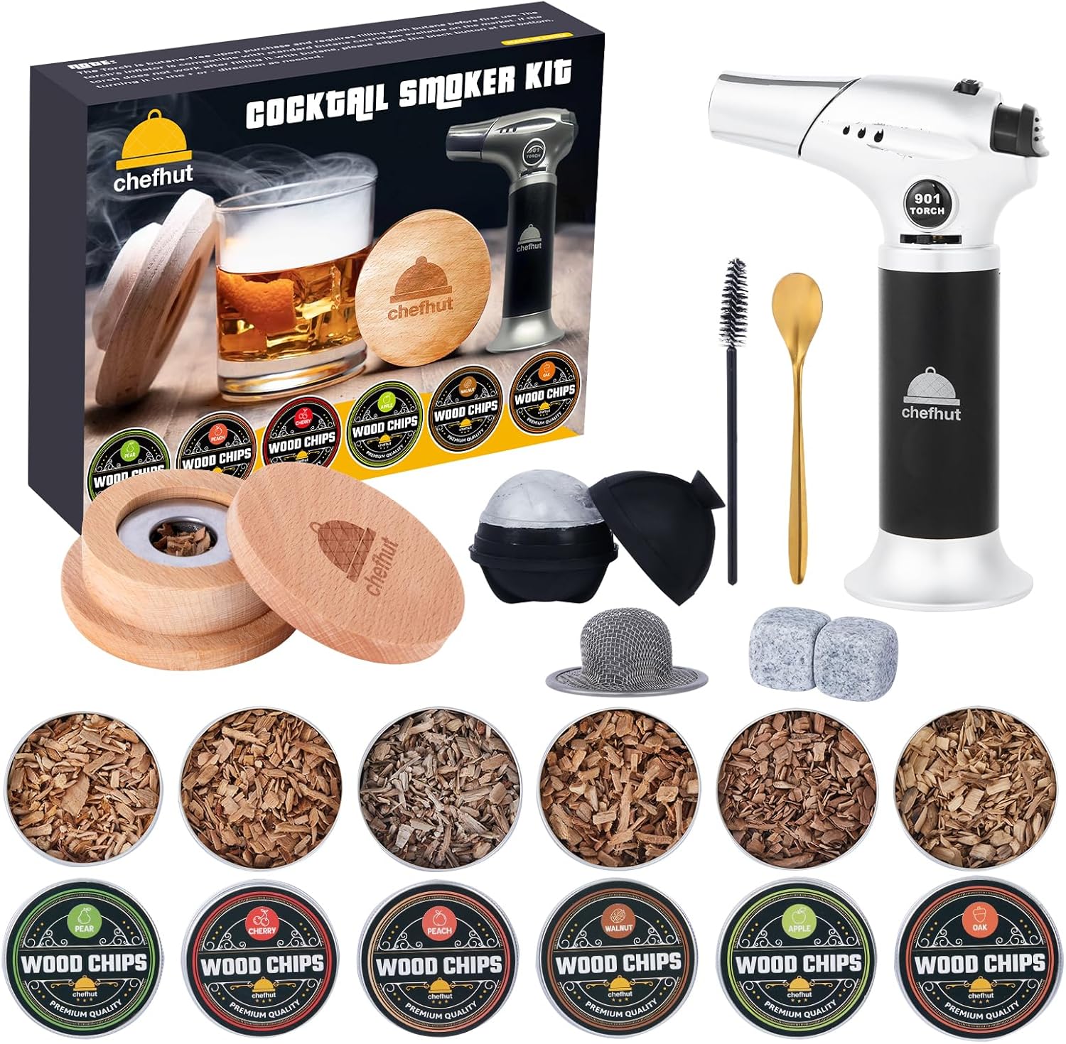 Whiskey Smoker Kit w/ 6 Flavors - Bourbon Gift