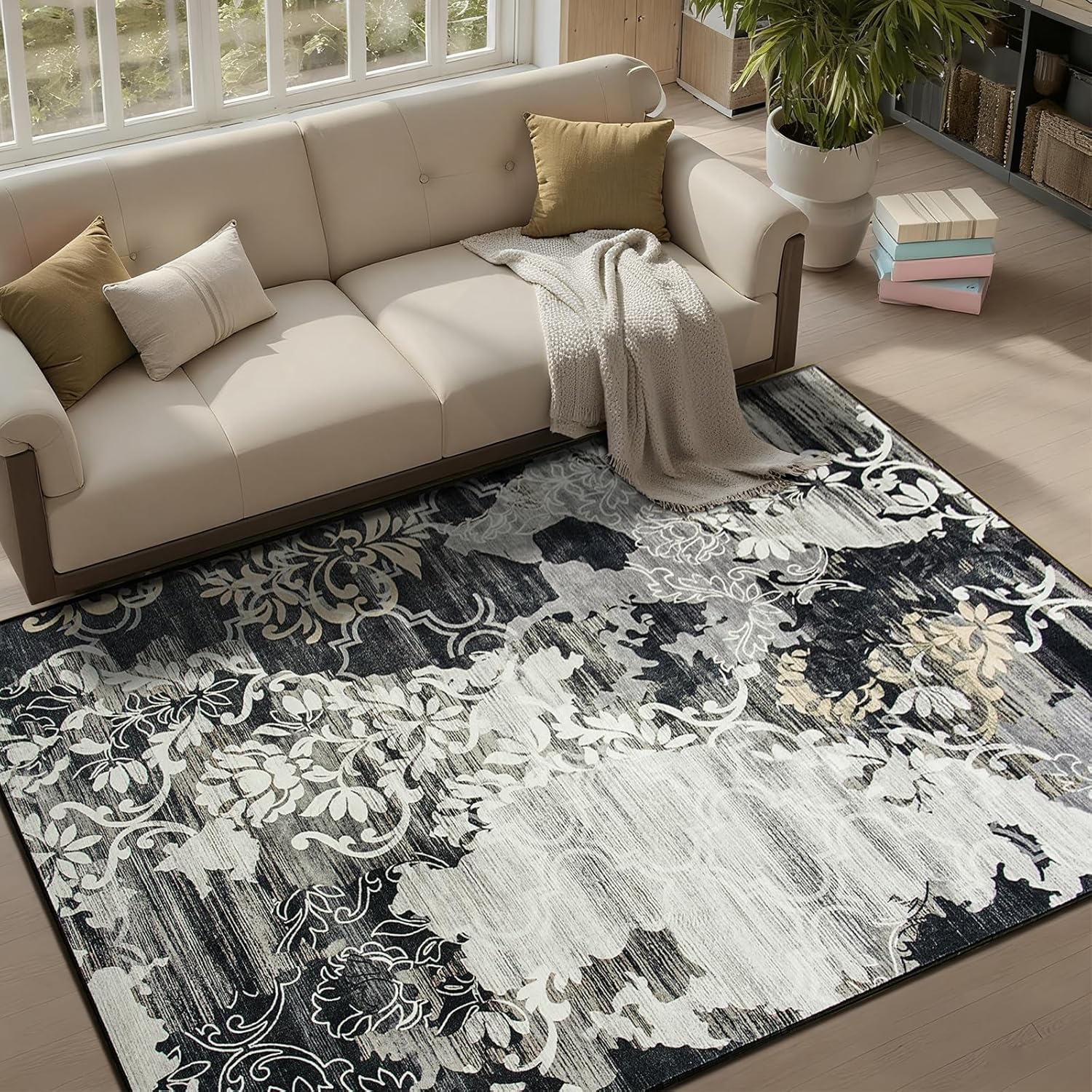 Area Rugs 8x10 for Living Room Abstract Washable Non-Slip Rug