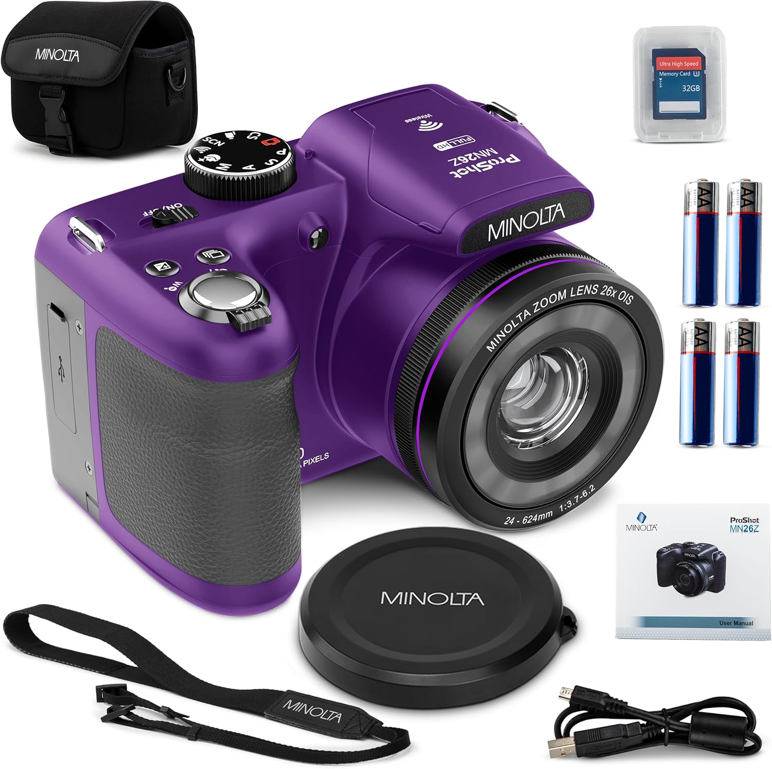 Capture Crisp Details with Minolta 20MP Digital Camera