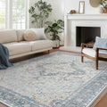 Vintage Distressed Print Area Rug 9x12 for Living Room