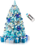 3FT Small Christmas Tree with 80 LED Lights - Compact Prelit Tabletop