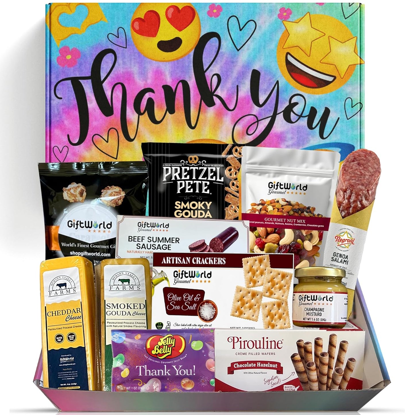 Thank You Meat and Cheese Basket Bundle - Gourmet Gift Set