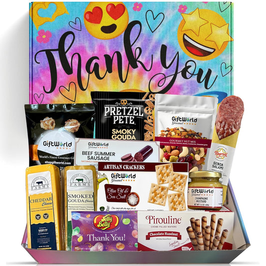 Thank You Meat and Cheese Basket Bundle - Gourmet Gift Set