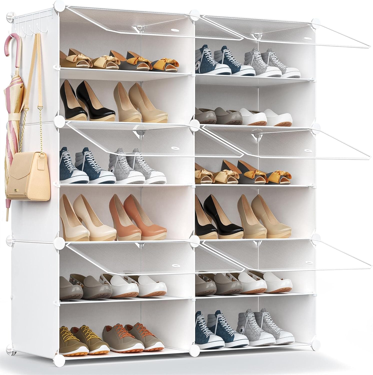 24 Pair Shoe Rack Organizer for Closet and Entryway Storage