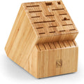 Bamboo Knife Storage Block 25 Slots - Universal Countertop Stand