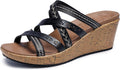 Skechers Beverlee-Tiger Posse Wedge Sandal - Cushioned Cork Wedge 1/4