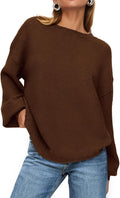 Women's Oversized Ribbed Knit Crew Neck Sweater - Soft & Warm