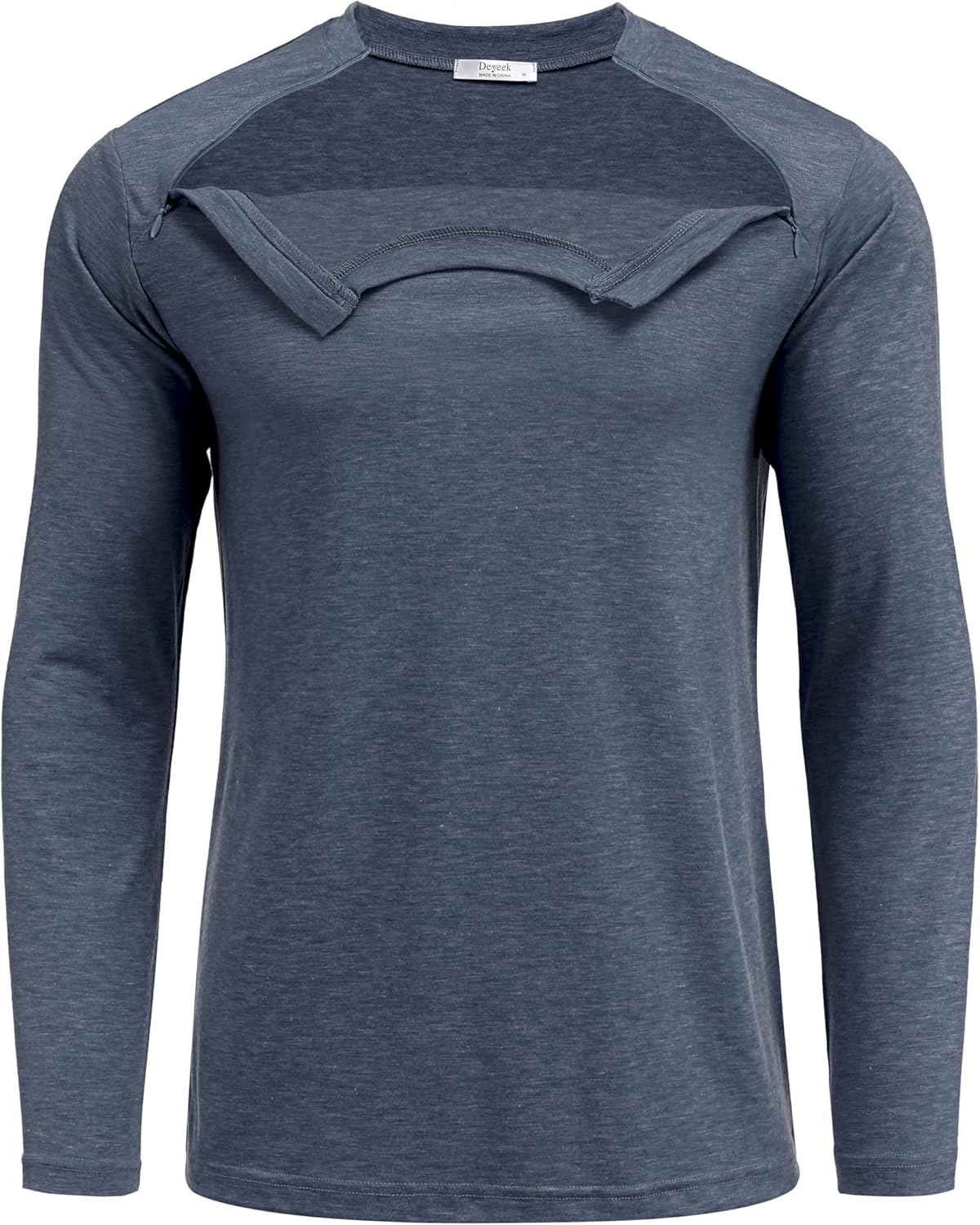 Deyeek Unisex Chemo Shirts for Port Access Long Sleeve Care