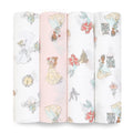 Muslin Swaddle Blankets 4 Pack - Soft, Breathable Newborn Wrap