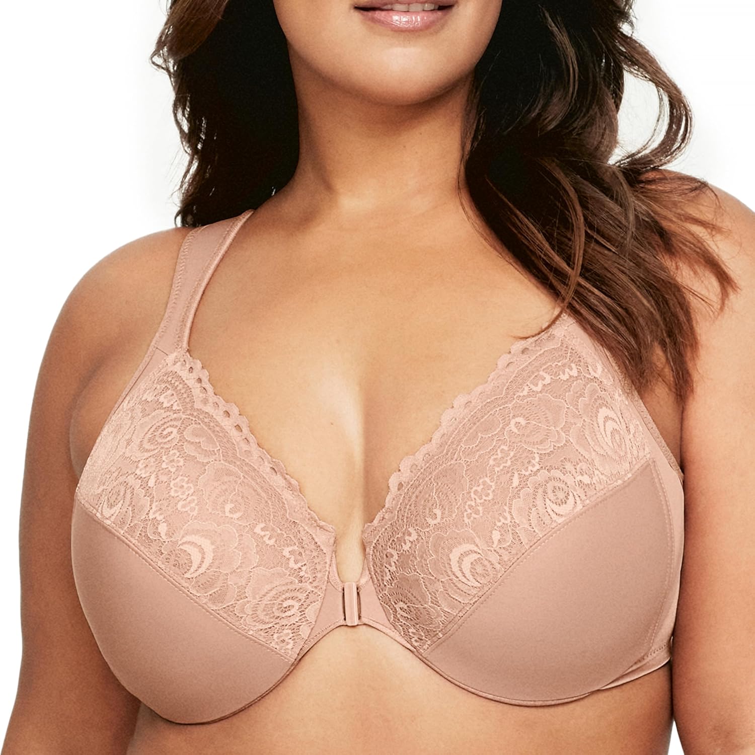 Glamorise Women's Plus Size Wonderwire Front-Closure Bra #1245